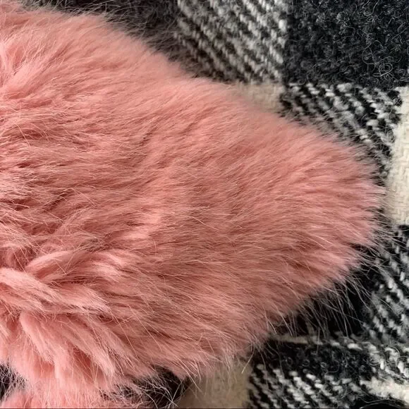Juicy Couture Buffalo Check pink Fur Jacket